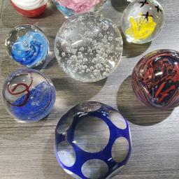 collection Of Art Glass paperweights