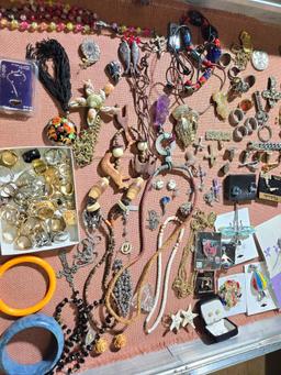 Case Lot of Jewelry Incl. Rosaries, Men's, & More