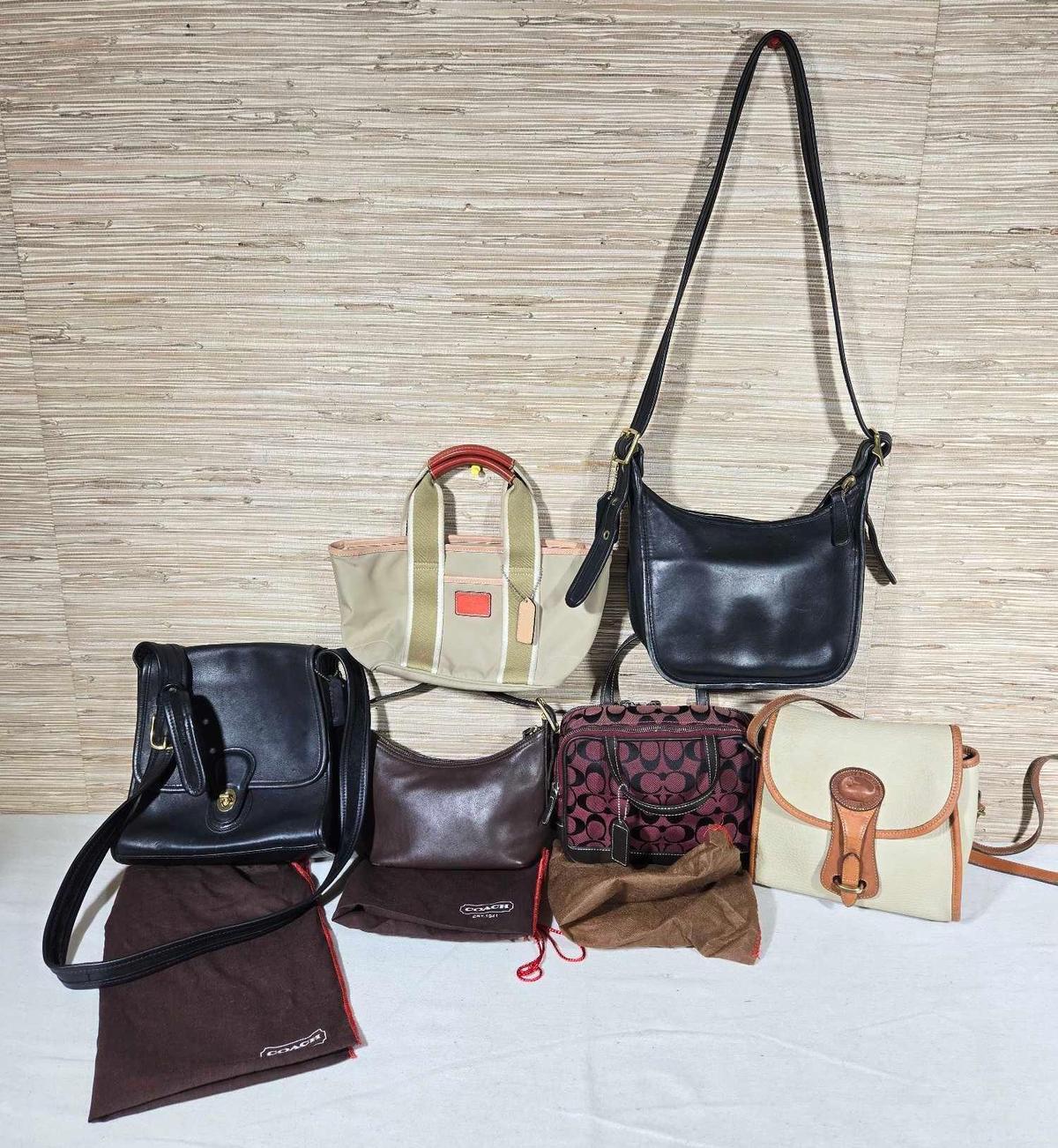 Collection of Mostly Vintage Coach Leather Handbags