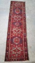 Vintage Persian Karaja Hand Knotted Runner Carpet / Rug