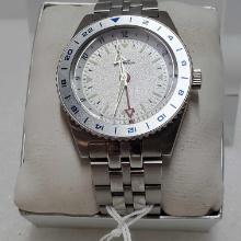 Men's Selectron GMT Polar Silver Tone Quartz Watch