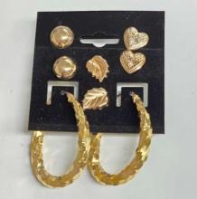 4 Pair of 14k Gold Earrings