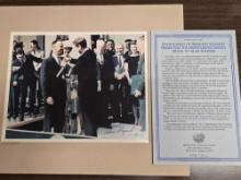 Limited Ed. Photograph of Pres. Kennedy and Alan Shepard Signed