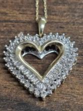 10k Gold Diamond Heart Necklace