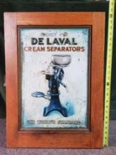 Antique De Laval Cream Separator General Store Parts Cabinet with Inset TIn Sign and Parts