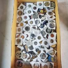 Tray Lot Of Vintage Political Campaign Buttons