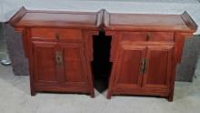 Pair Of Chinese Ming Style Hongmu Alter Cabinets