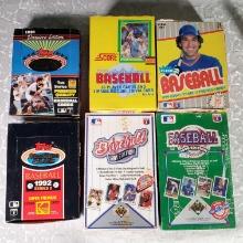 6 Boxes of 36 Count Unopened Wax Pack/ Foil Pack Baseball Cards, Some Boxes Still Sealed