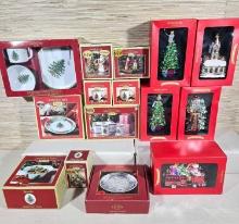 Spode Christmas Dinnerware & Large Hand Blown Glass Ornaments, Most New in Boxes