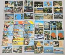 Collection of 50 Vintage Linen Florida Souvenir Postcard Sets