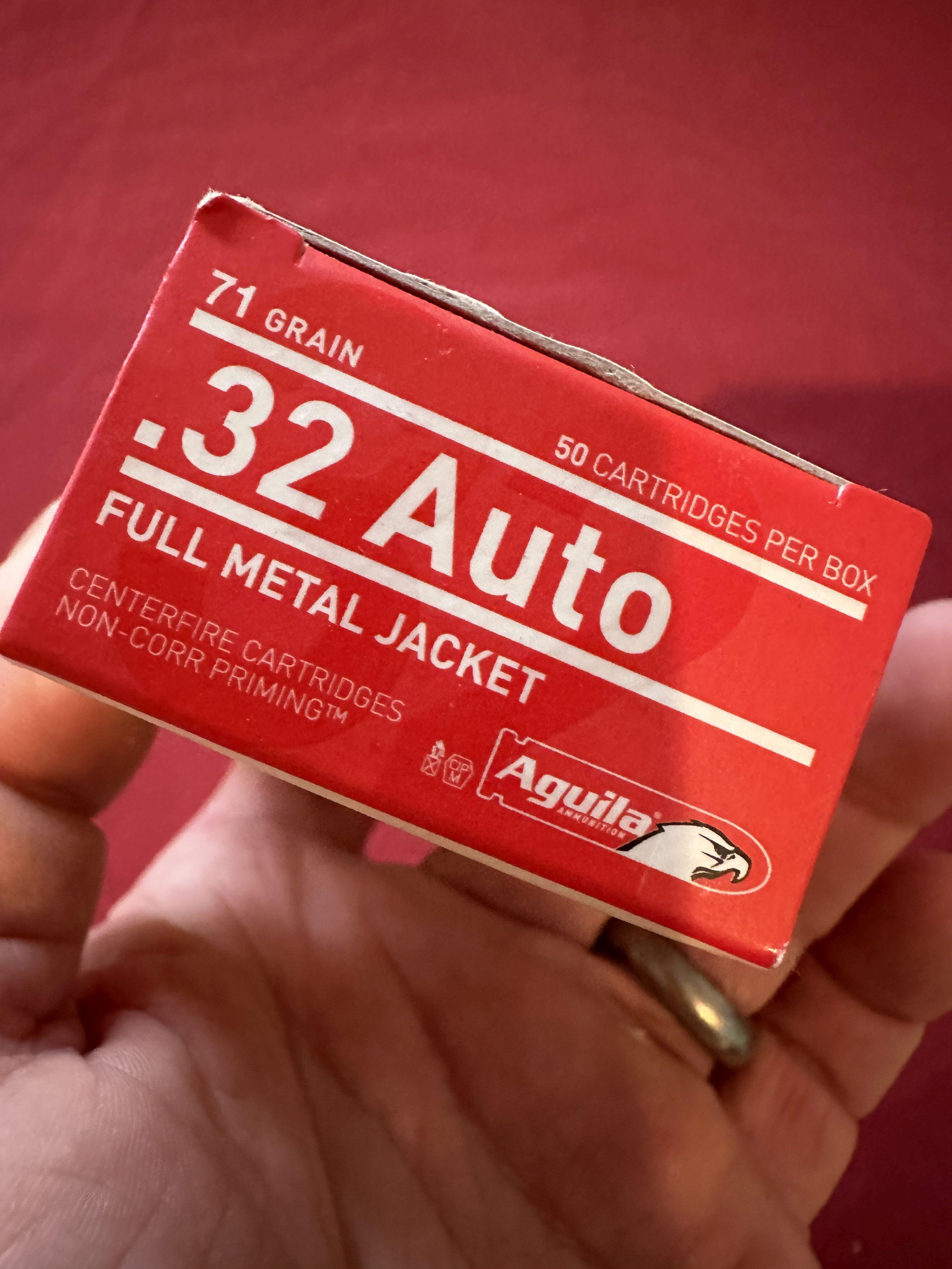 AGUILA 71 Grain (50 Count) .32 Auto Full Metal Jacket Bullets