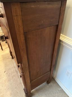 Vintage 2 Drawer Over 3 Drawer Cherry Wood Victorian Empire Bureau (Local Pick Up Only)