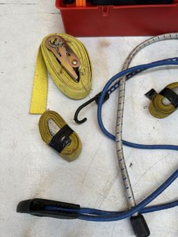 Box Lot/Bungee Cords, Jumper Cables, Traffic Warning Reflective Triangles, ETC