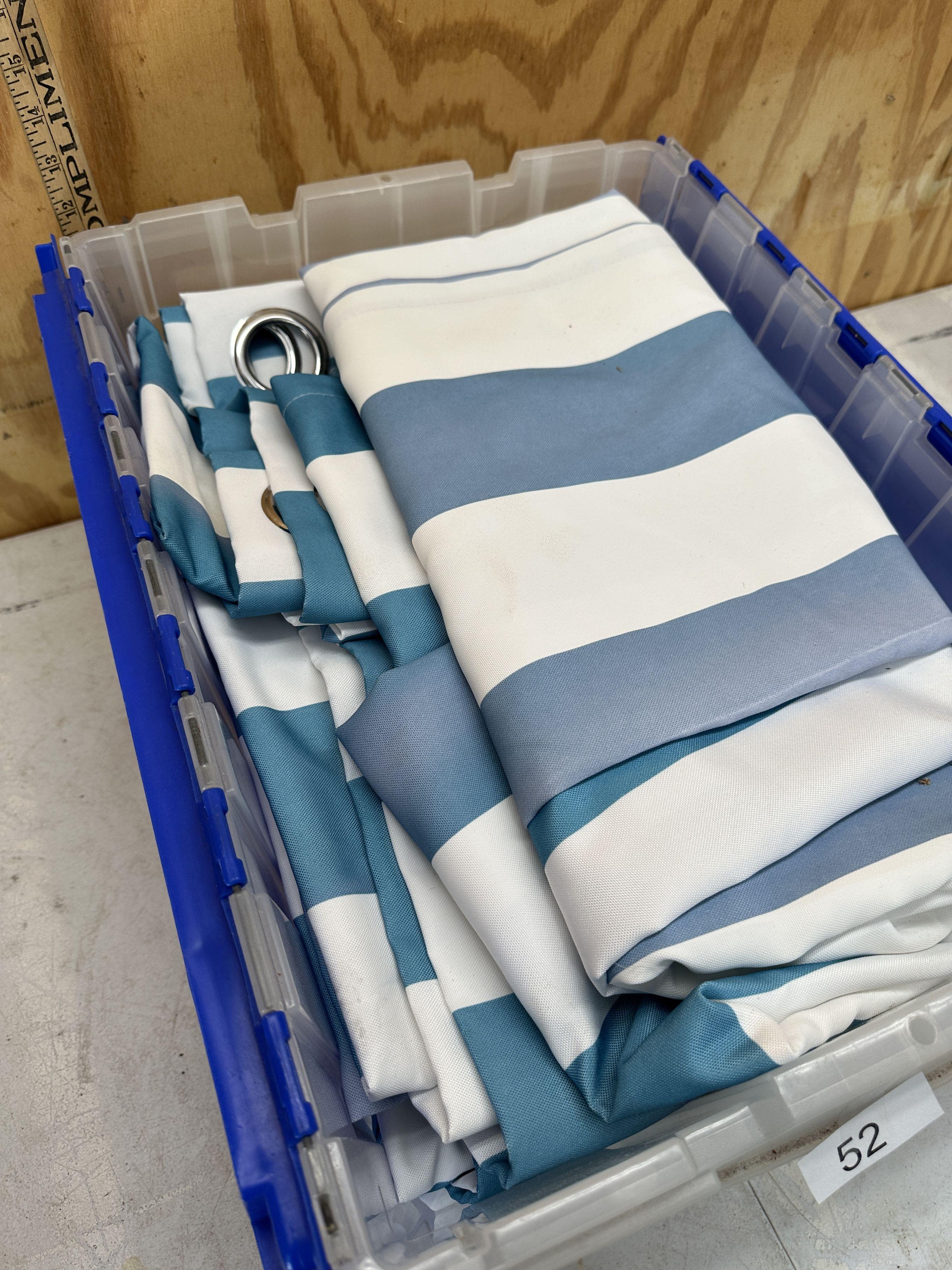 Fold Lid Tote Full/Outdoor Curtains (Says 7, Seems More Than 7)(Grommetted Panels)