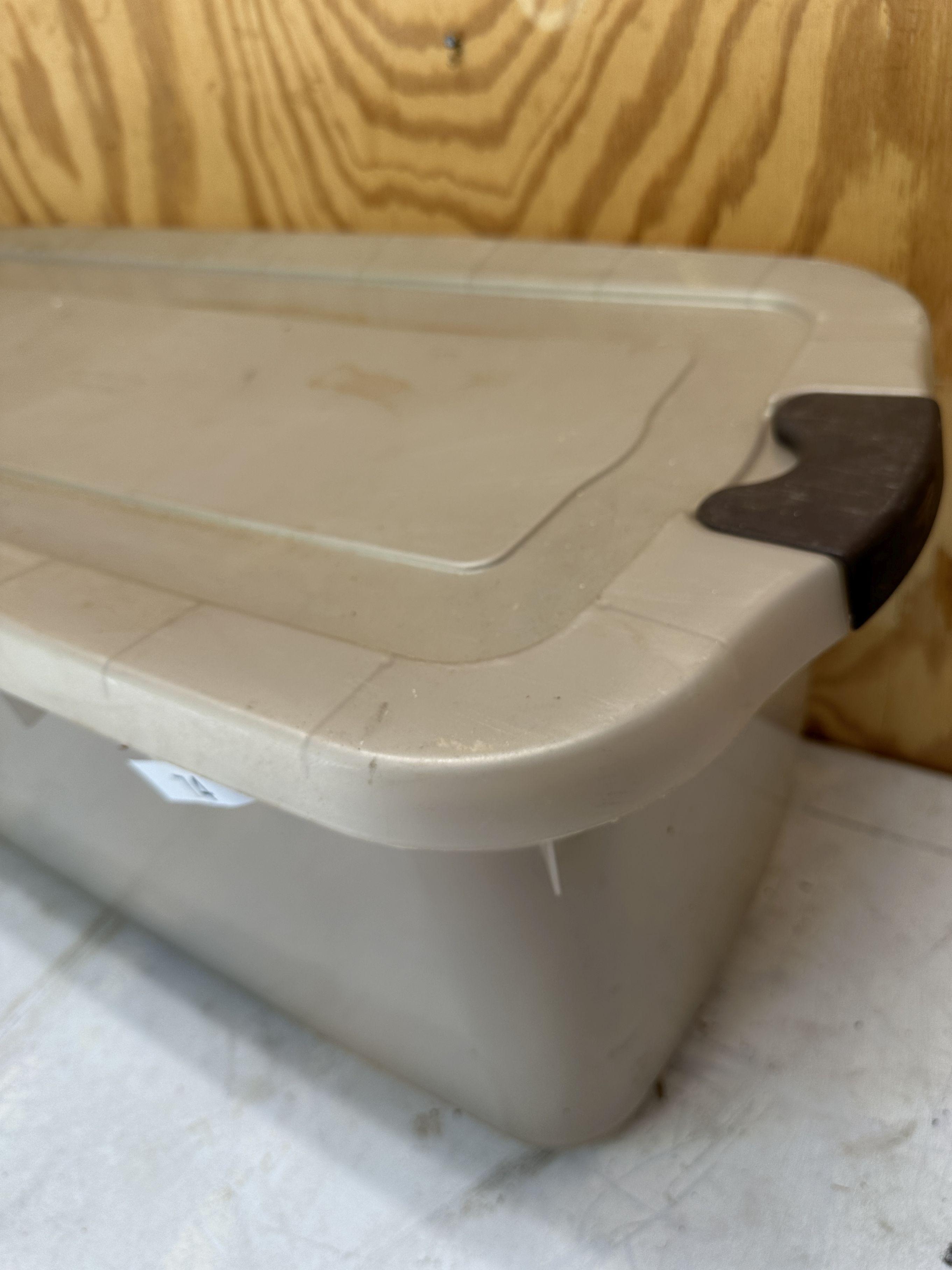 Large Rubbermaid Lidded Tote Full/Box Covers, Surge Protector, ETC