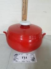 Vintage Halls Red Casserole Dish with Lid