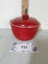 Vintage Red Soup Dish