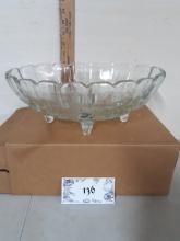 Vintage Oval Glass Serving Bowl