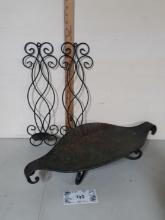 Decorative Metal Lot, Candle Holders, Tray
