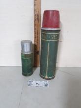 Vintage Montgomery Ward Thermos and Vintage Tru Vac Thermos