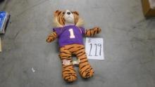 clemson tiger plush toy, vintage plush figure with the tag