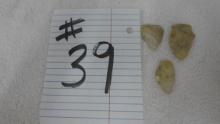 SC found arrow heads, lot of 3 from the catawba tribe found in SC
