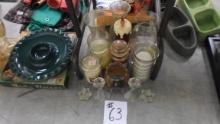 candles, large lot of candles and vases and candle holders