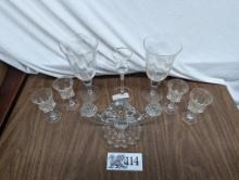 Glass Lot, Double Candle Holder, Shot Glasses, Water Glasses
