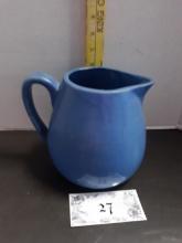 Vintage Ceramic Blue Pitcher