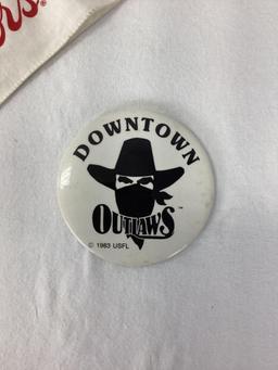 Oklahoma Outlaws Professional Football Bandana, Decals and Pinback