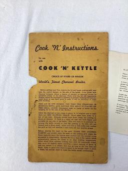 Early "Cook & Kettle" Owner's Manual Tulsa, Ok