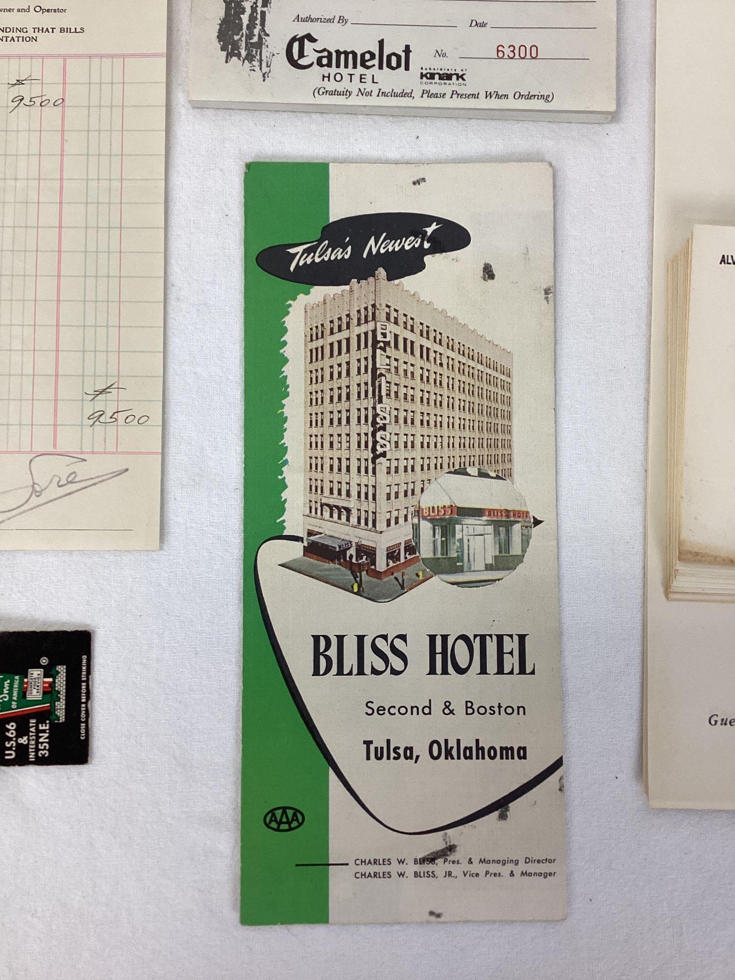 Early Tulsa Hotel Advertising Ambassador, Bliss, Camelot, Plaza and more!!!!
