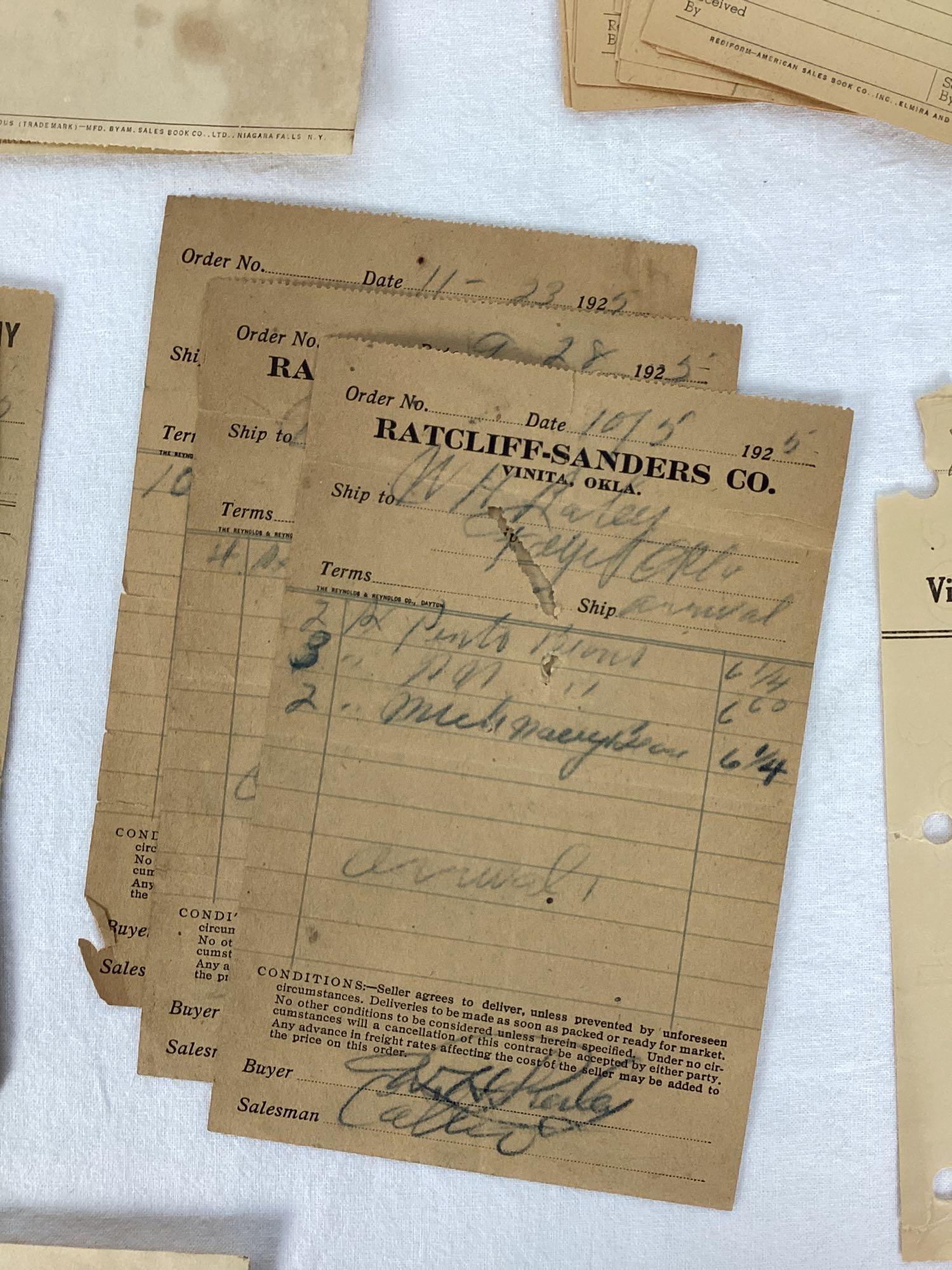 Dozens of 1920's Receipts Oklahoma City, Tulsa, Vinita and more!!!!