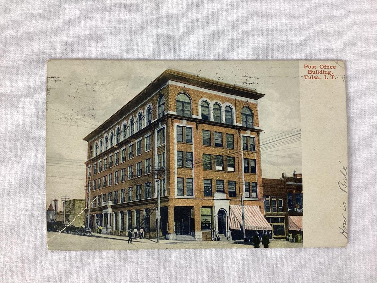Tulsa Oklahoma Post Office Indian Territory Postcard