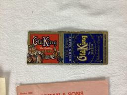 Old King Beer Matchbook, Early Tulsa Receipts, KVOO Baseball Scorecards