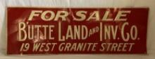 Early Butte Land & Inv Company Tin Sign