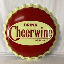 Drink Cheerwine Bottle Cap Sign