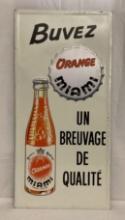 1963 Buvez Miami Orange Tin Sign