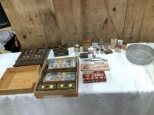 2 Vintage Spice Cabinets & Spice Tins