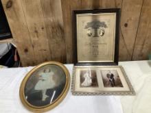 Vintage Photos & Marriage Certificate- 1881- Council Hill