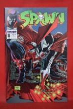 SPAWN #8 | ICONIC MCFARLANE COVER, 1ST APP OF VINDICATOR - ALAN MOORE STORY