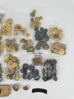 Large Collection of Military Buttons
