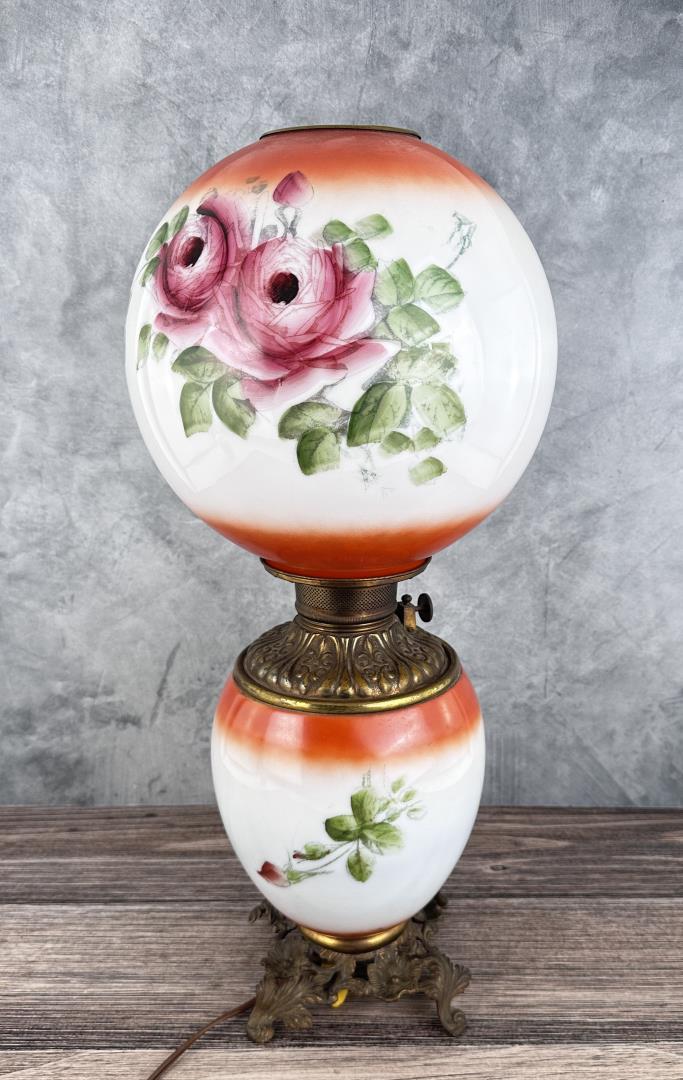 Antique Gone With The Wind Lamp