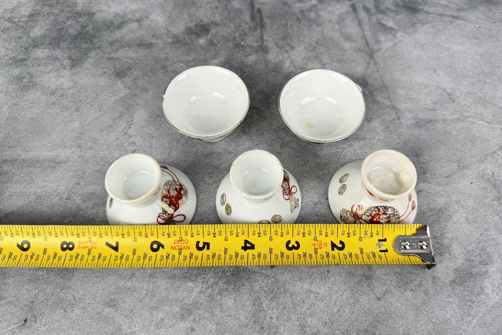 Japanese Tea Sake Porcelain Cups