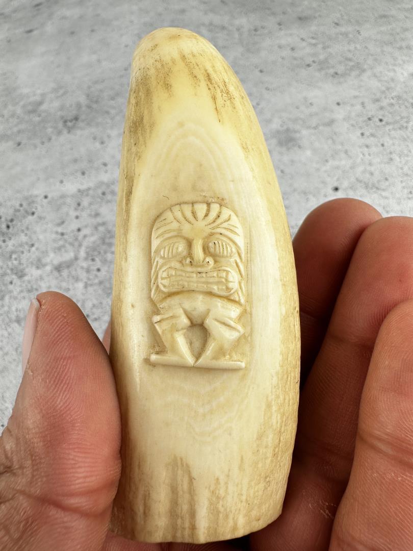Antique Eskimo Inuit Carved Whale Tooth