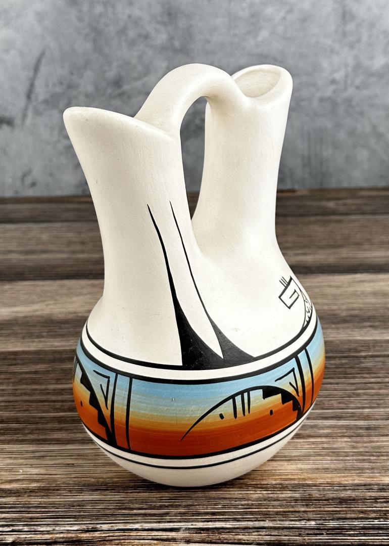 Sue Tom Navajo Indian Pottery Wedding Vase