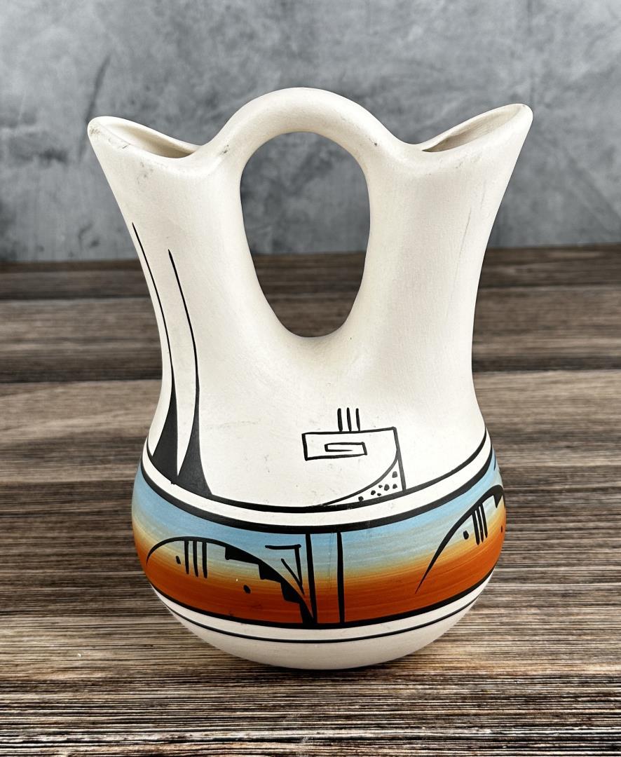 Sue Tom Navajo Indian Pottery Wedding Vase