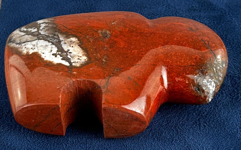 Carved Chestnut Jasper Buffalo Fetish