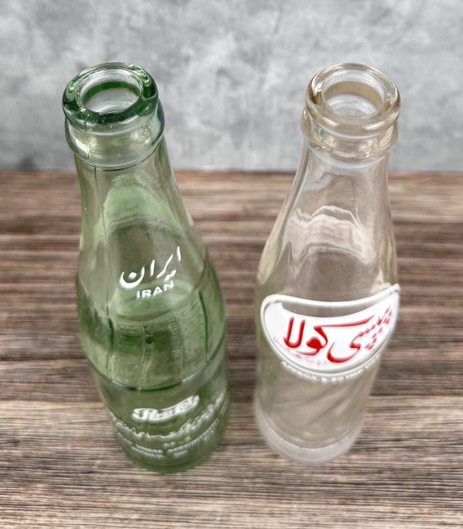 Pepsi Cola Single Dot Logo Glass Bottles Iran