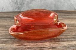 Mid Century Murano Sommerso Art Glass Bowl